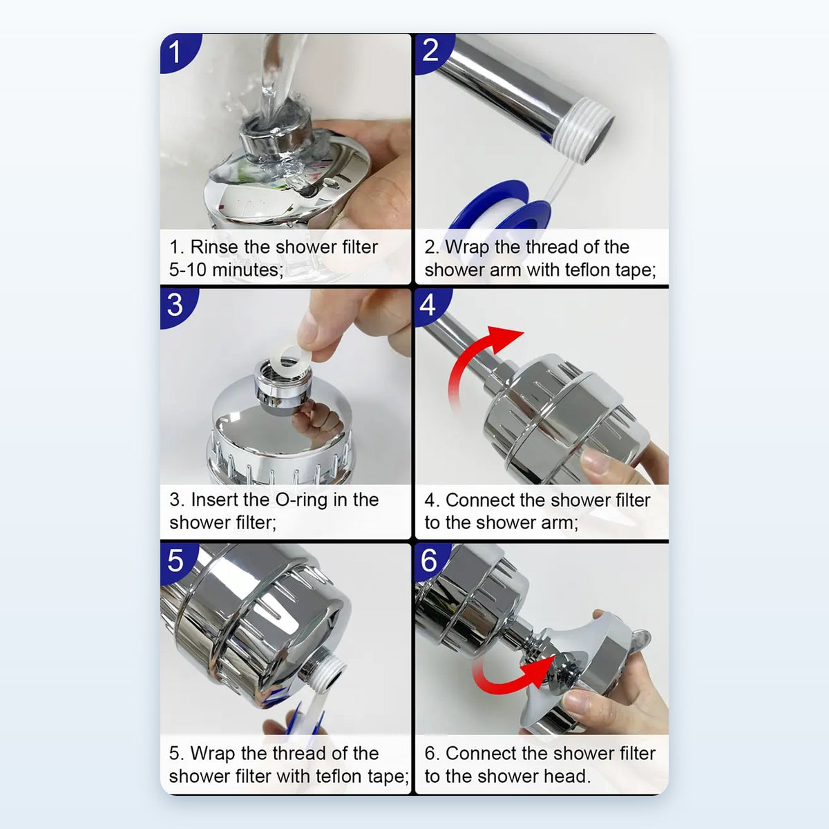 How to install the HydroFlow shower filter in six steps